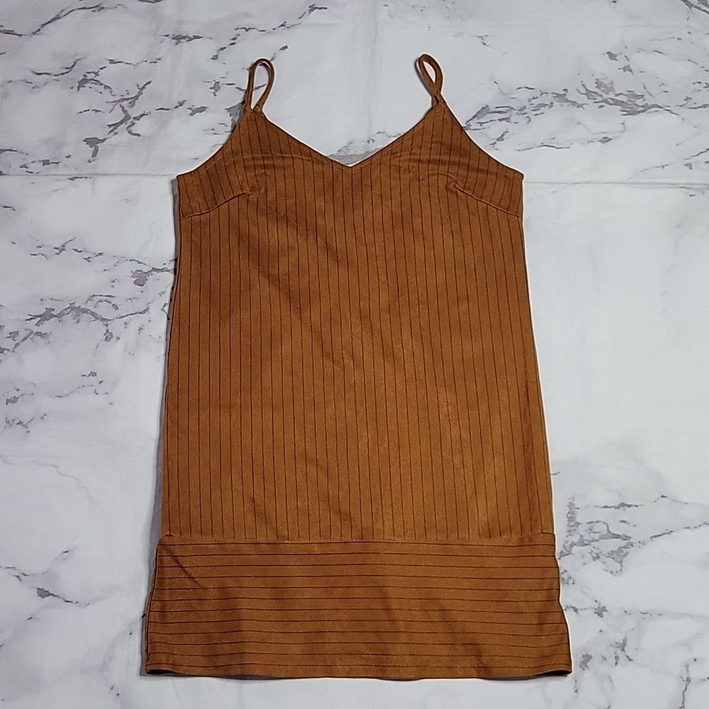 She+Sky Brown & Black Striped dress